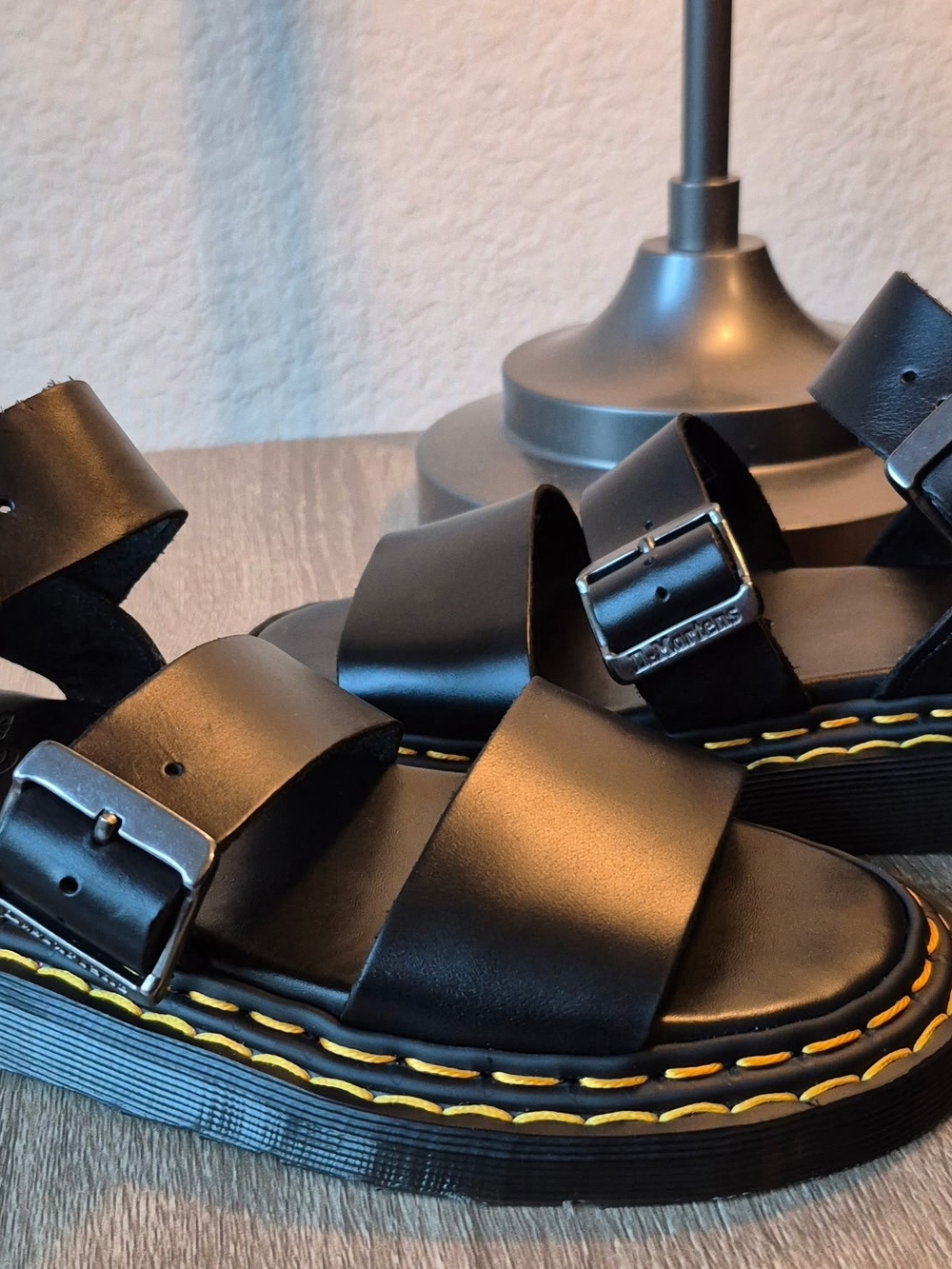 Dr. Martens Gryphon Black Leather Gladiator Sandals - Size US W6